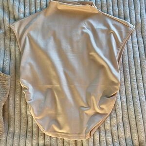 SHEIN Cream High-Neck Bodysuit